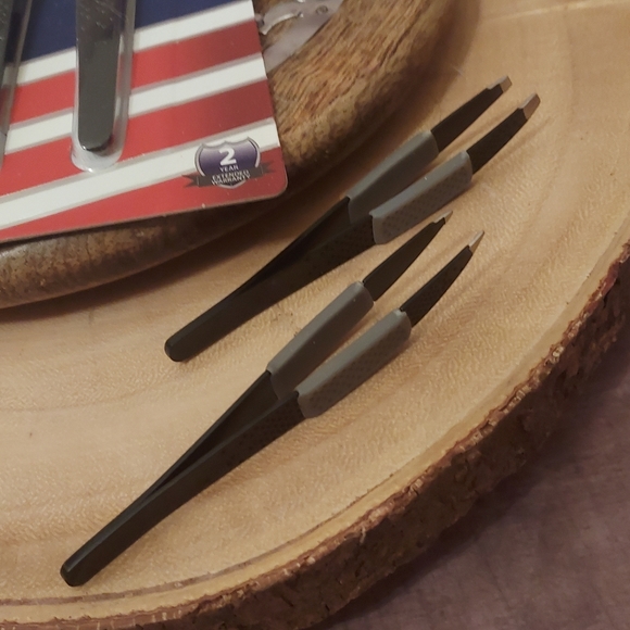 Barbasol Grooming Barbasol Lot Of 2 Slant And Point Tweezer Set Stainless Steel Nonslip